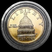 1989-W US Commem .25oz Gold $5 SUPERB GEM BU