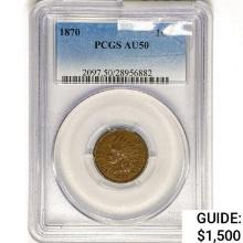 1870 Indian Head Cent PCGS AU50