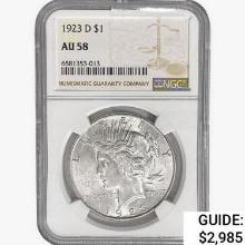 1923-D Silver Peace Dollar NGC AU58