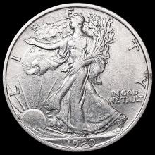 1920 Walking Liberty Half Dollar CLOSELY UNCIRCULA