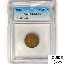 1863 CWT Cent Fuld#79/351 ICG MS63 BN