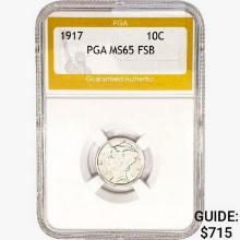 1917 Mercury Silver Dime PGA MS65 FSB