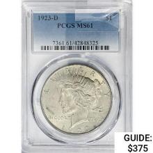 1923-D Silver Peace Dollar PCGS MS61