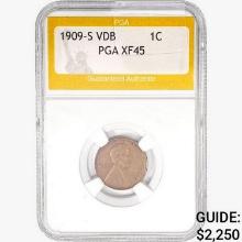 1909-S VDB Wheat Cent PGA XF45