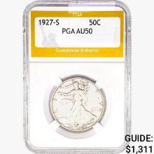 1927-S Walking Liberty Half Dollar PGA AU50