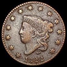 1822 Coronet Head Large Cent LIGHTLY CIRCULATED