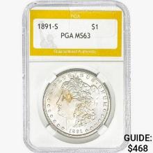 1891-S Morgan Silver Dollar PGA MS63