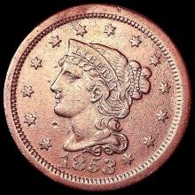 1853 Braided Hair Large Cent CLOSELY UNCIRCULATED