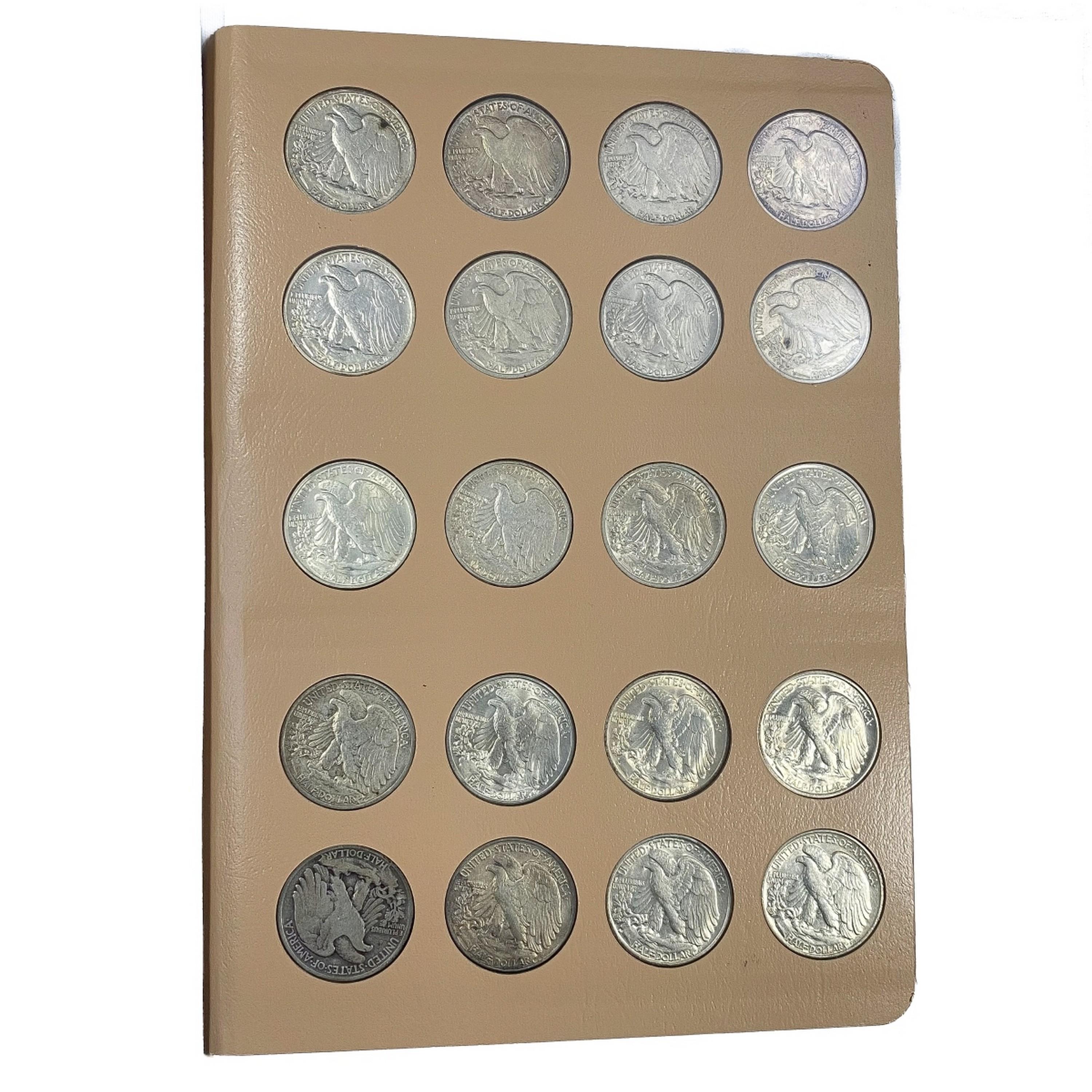 1916-1918 Walking Half Dollar Book (64 Coins)