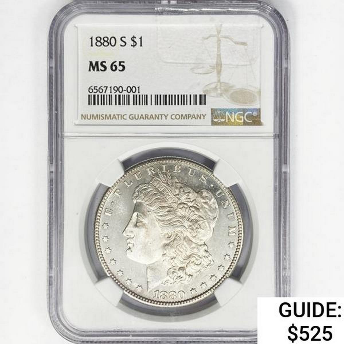 1880-S Morgan Silver Dollar NGC MS65