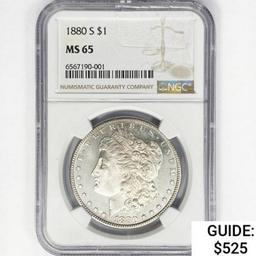 1880-S Morgan Silver Dollar NGC MS65