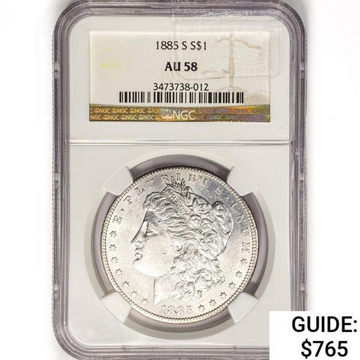 1885-S Morgan Silver Dollar NGC AU58