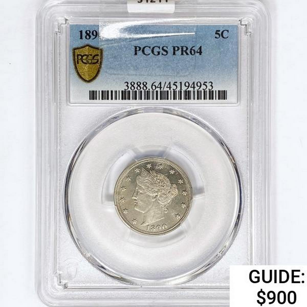 1890 Liberty Victory Nickel PCGS PR64