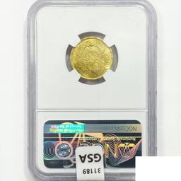 AH1377//1958 Egypt .1196oz Gold 1/2PND NGC MS63