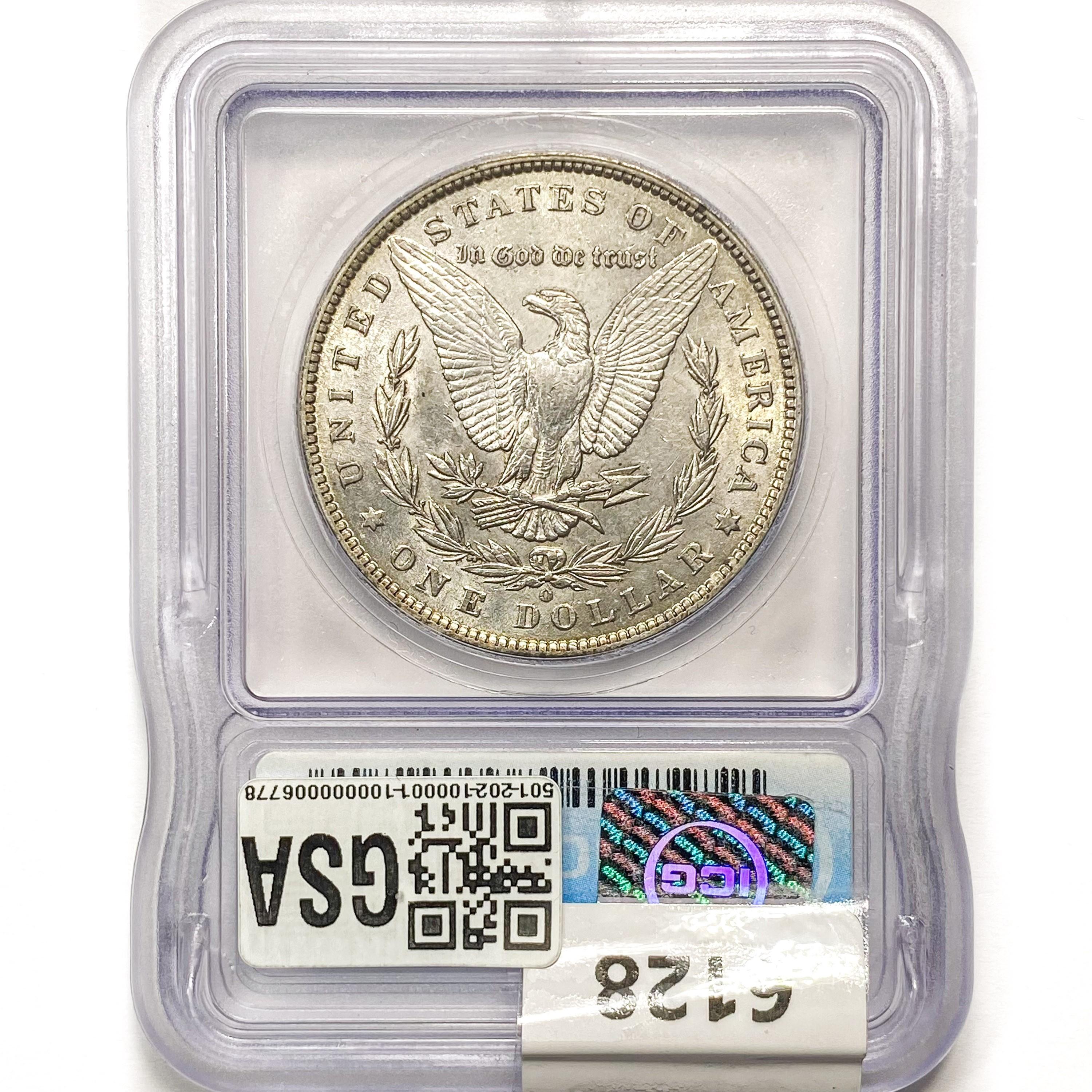 1886-O Morgan Silver Dollar ICG AU58