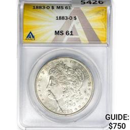 1883-O Morgan Silver Dollar ANACS MS61