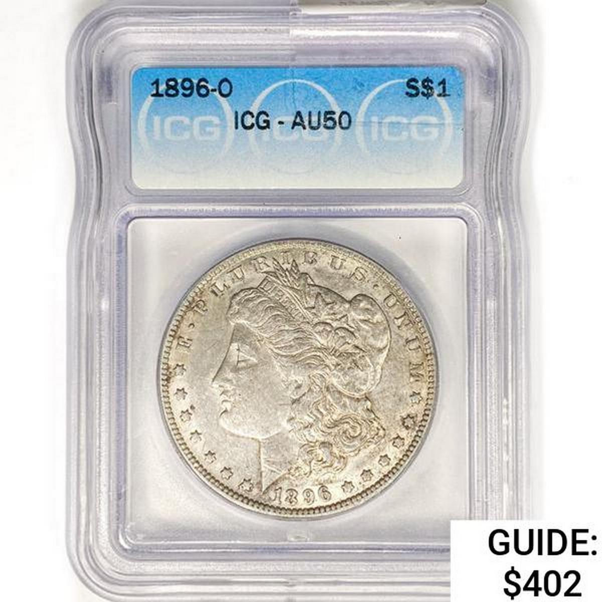 1896-O Morgan Silver Dollar ICG AU50