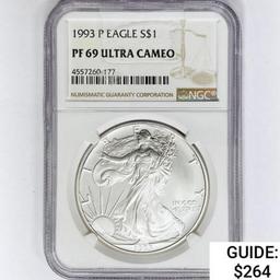 1993-P American Silver Eagle NGC PF69 UC