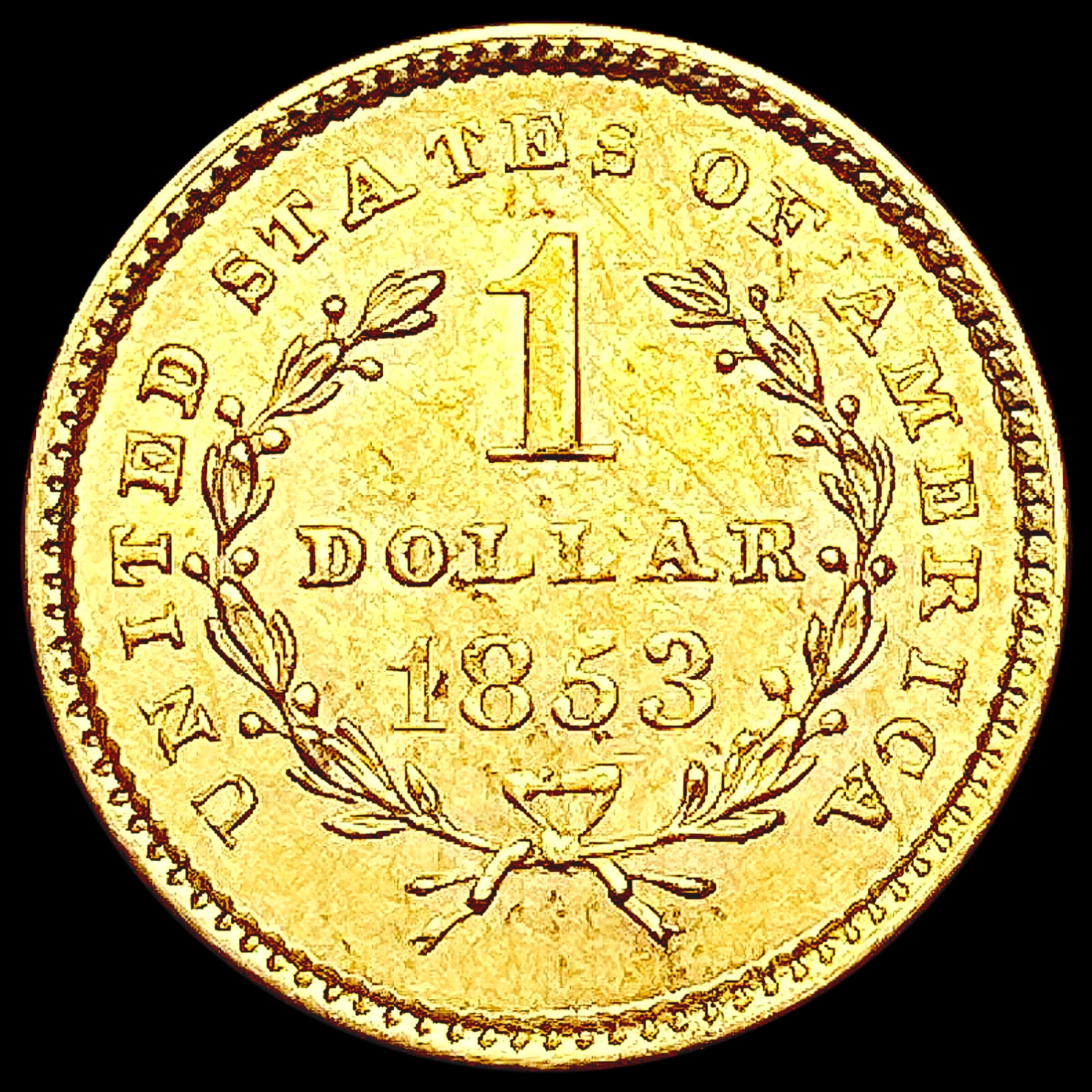 1853 Rare Gold Dollar CHOICE BU