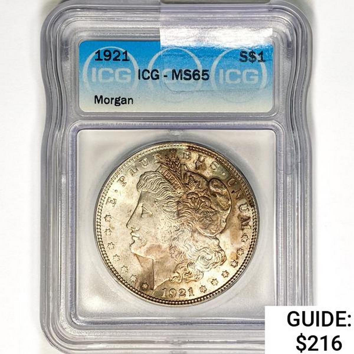 1921 Morgan Silver Dollar ICG MS65