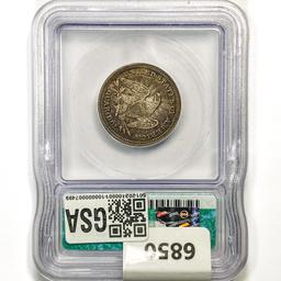 1853 Seated Liberty Quarter ICG AU58 W/ ARWS&Rays