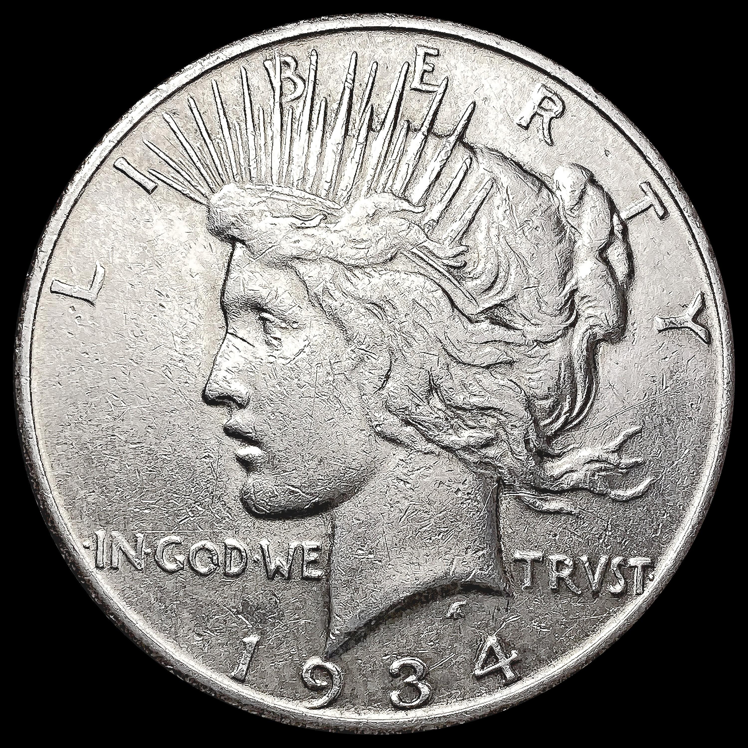 1934-S Silver Peace Dollar CLOSELY UNCIRCULATED