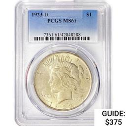 1923-D Silver Peace Dollar PCGS MS61