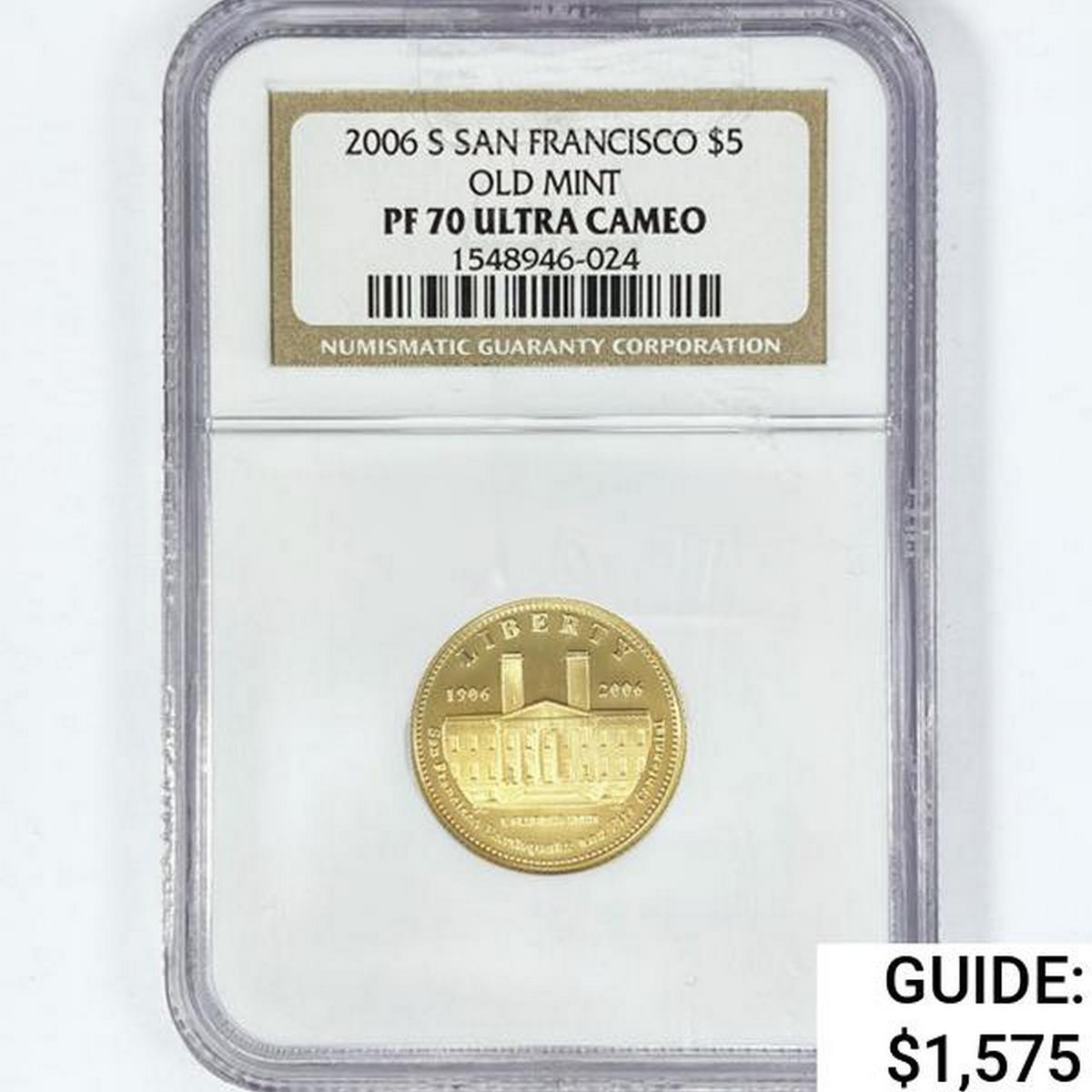 2006-S $5 0.29oz San Francisco Gold NGC PF70 UC