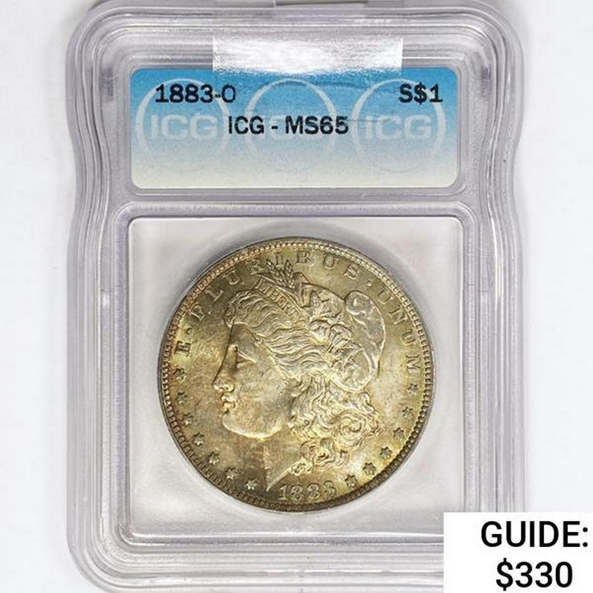 1883-O Morgan Silver Dollar ICG MS65