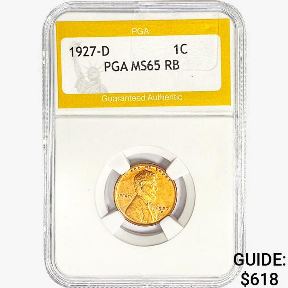 1927-D Wheat Cent PGA MS65 RB