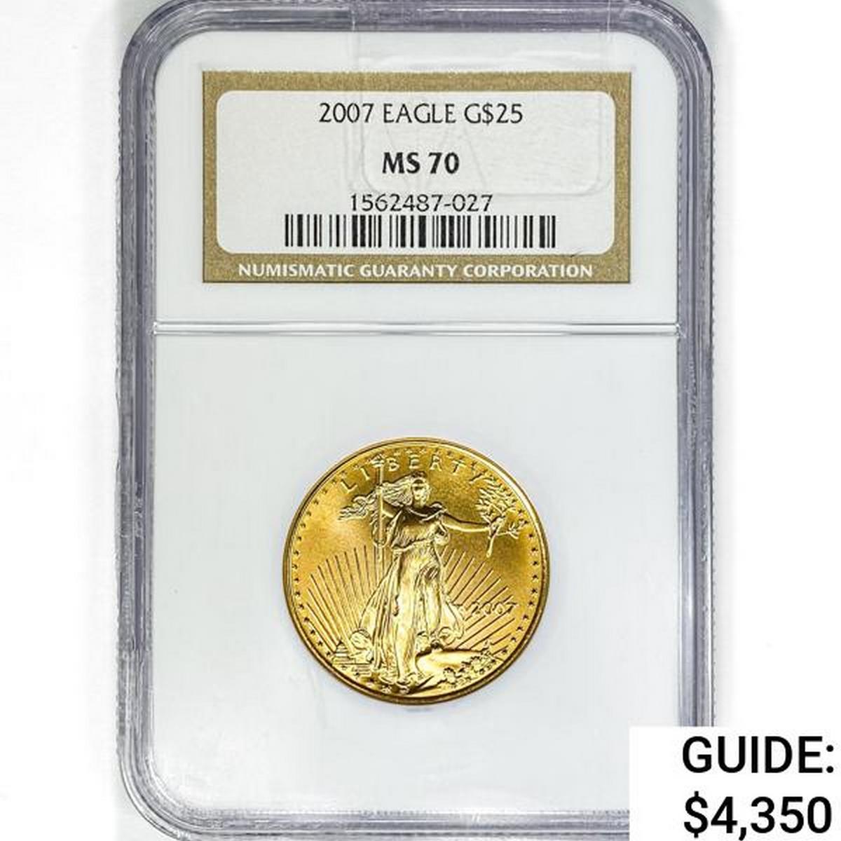 2007 $25 1/2oz. American Gold Eagle NGC MS70