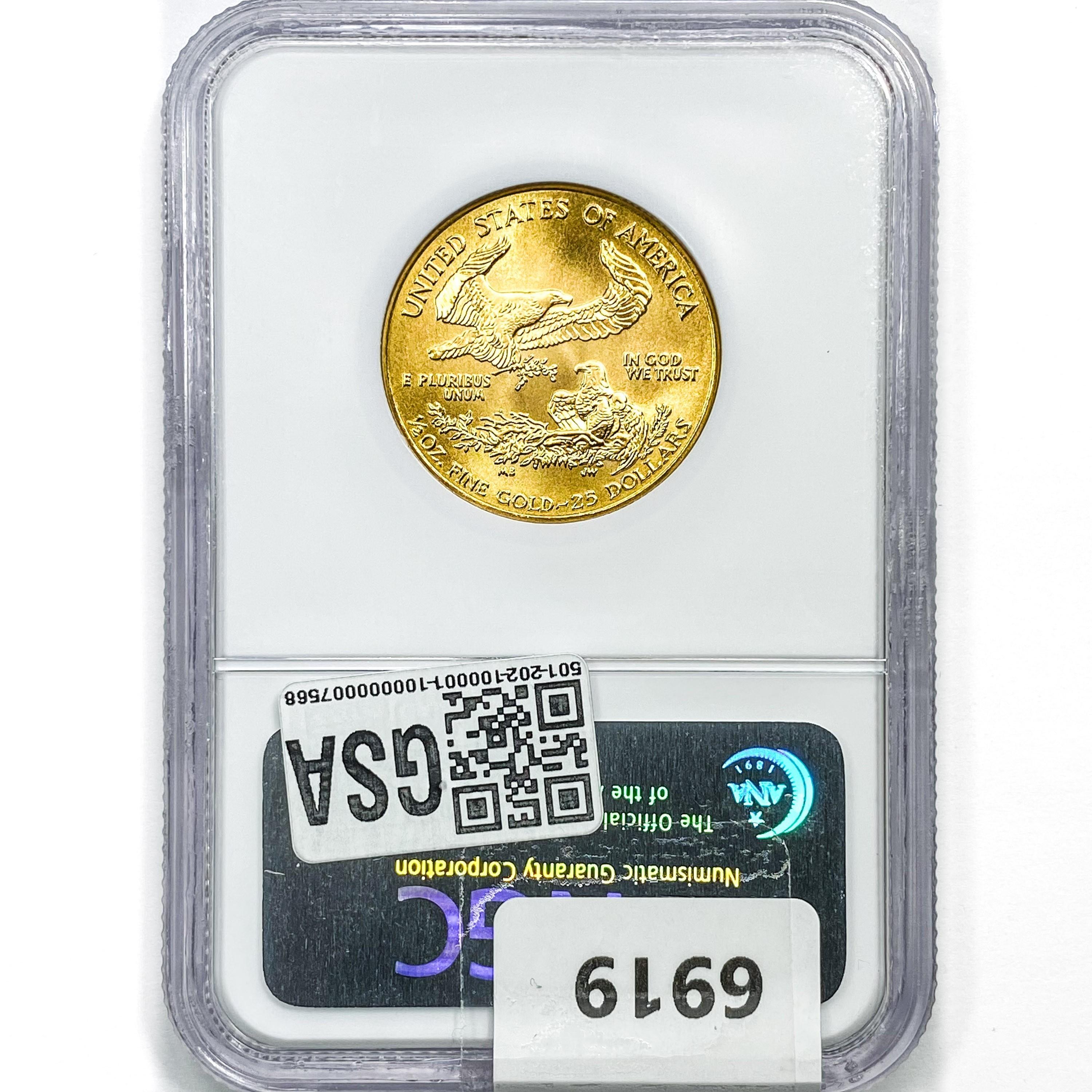 2007 $25 1/2oz. American Gold Eagle NGC MS70