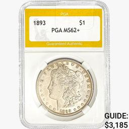 1893 Morgan Silver Dollar PGA MS62+
