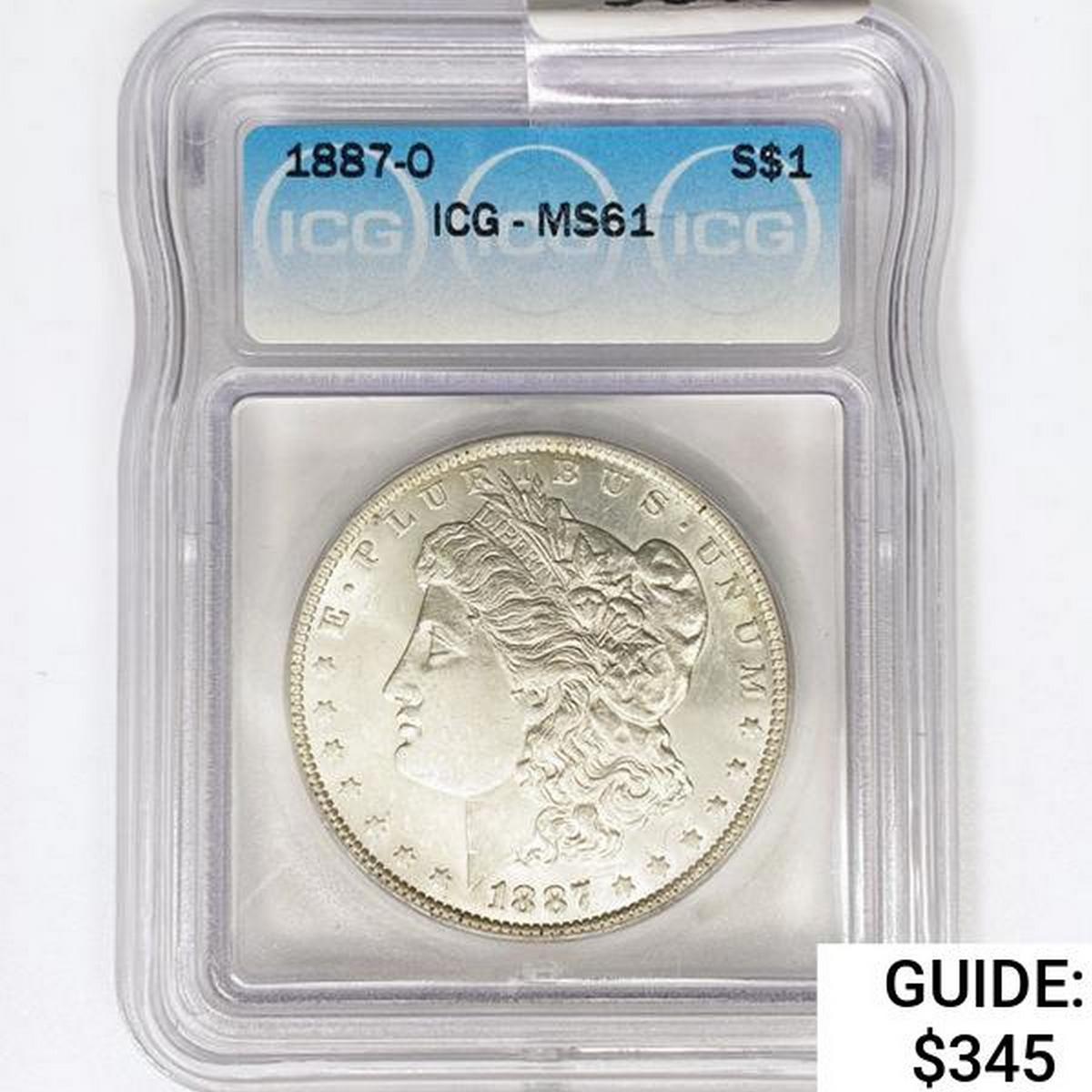 1887-O Morgan Silver Dollar ICG MS61