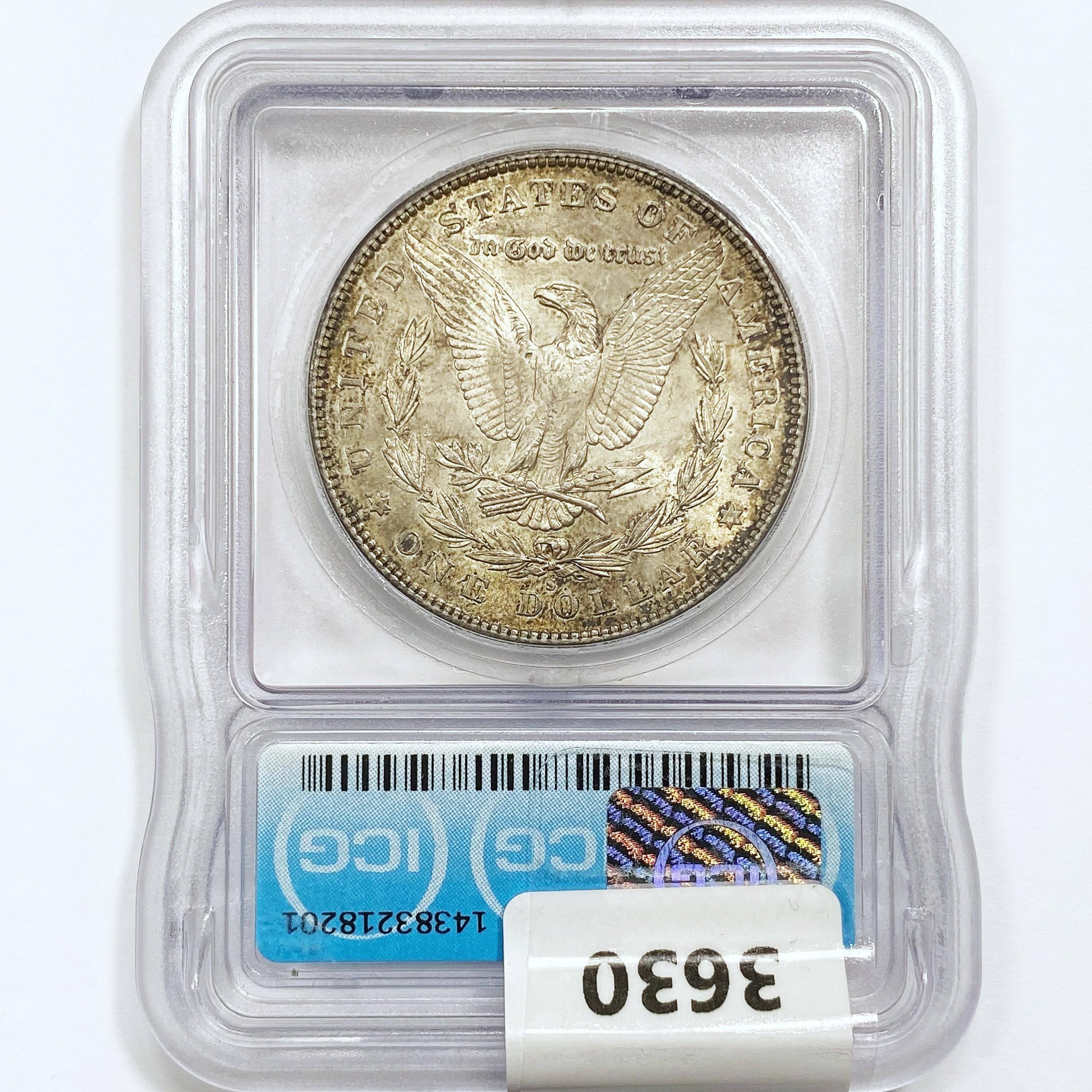 1890-S Morgan Silver Dollar ICG MS63