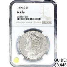 1890-S Morgan Silver Dollar NGC MS66