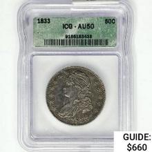 1833 Capped Bust Half Dollar ICG AU50