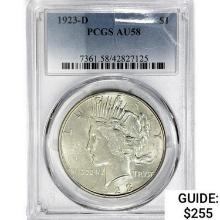 1923-D Silver Peace Dollar PCGS AU58