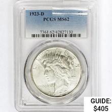 1923-D Silver Peace Dollar PCGS MS62