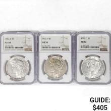 [3] 1922-D Peace Silver Dollar NGC AU58