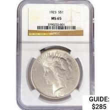 1923 Silver Peace Dollar NGC MS65