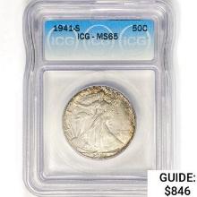 1941-S Walking Liberty Half Dollar ICG MS65