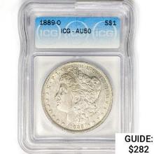 1889-O Morgan Silver Dollar ICG AU50