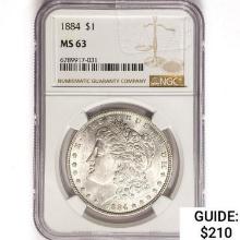 1884 Morgan Silver Dollar NGC MS63