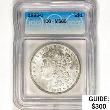 1885-O Morgan Silver Dollar ICG MS65