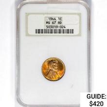 1944 Wheat Cent NGC MS67 RD