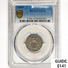 1869 Shield Nickel PCGS VF35