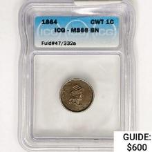 1864 CWT Cent Fuld#47/332a ICG MS66 BN