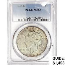 1935-S Silver Peace Dollar PCGS MS63