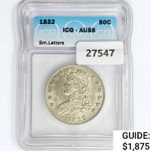 1832 Capped Bust Half Dollar ICG AU58 Sm. Letters